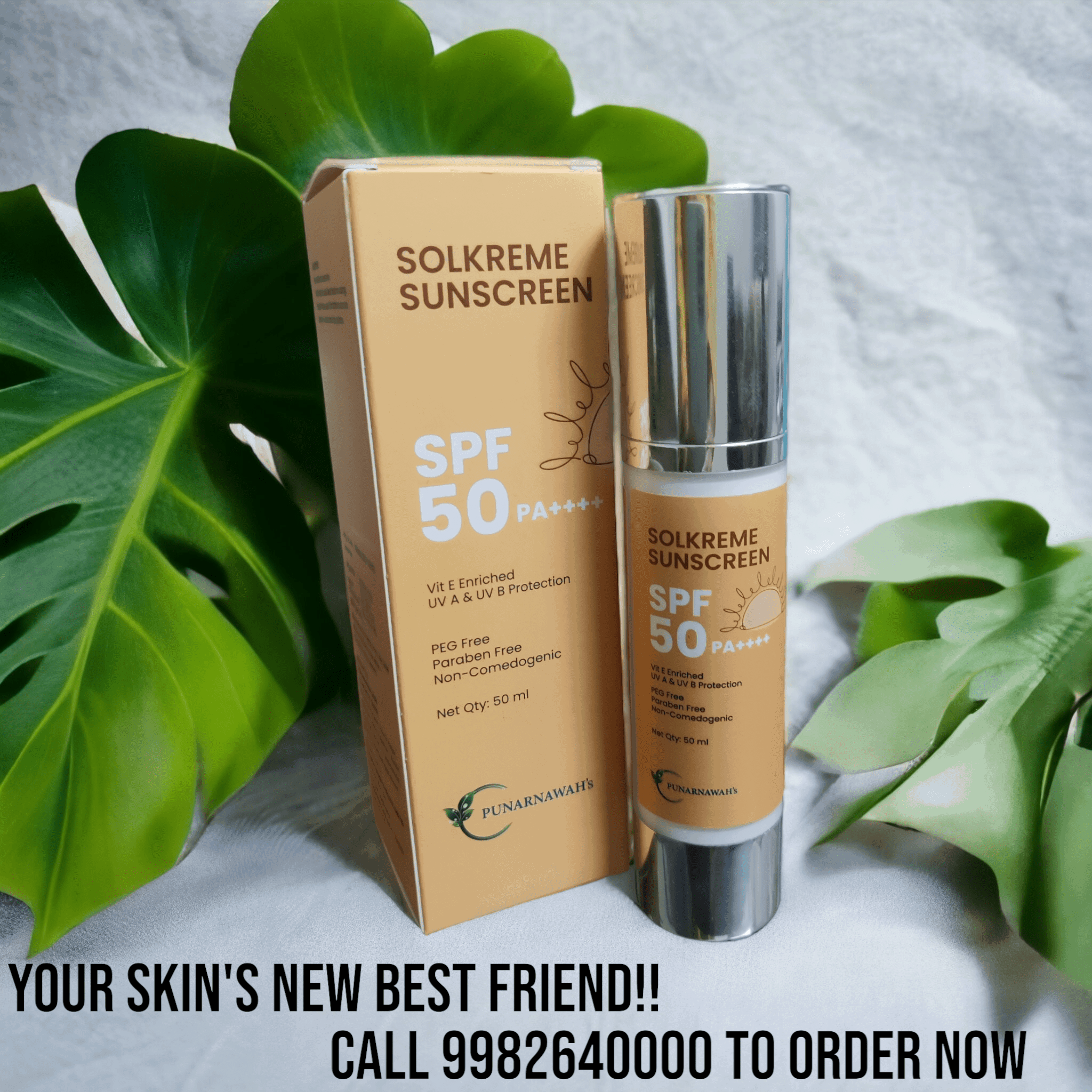 Sunshield Sophistication: Punarnawah Solkreme Sunscreen - Protect Your Skin with Style.